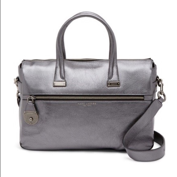 Marc Jacobs Handbags - marc jacobs medium east/west leather tote silver